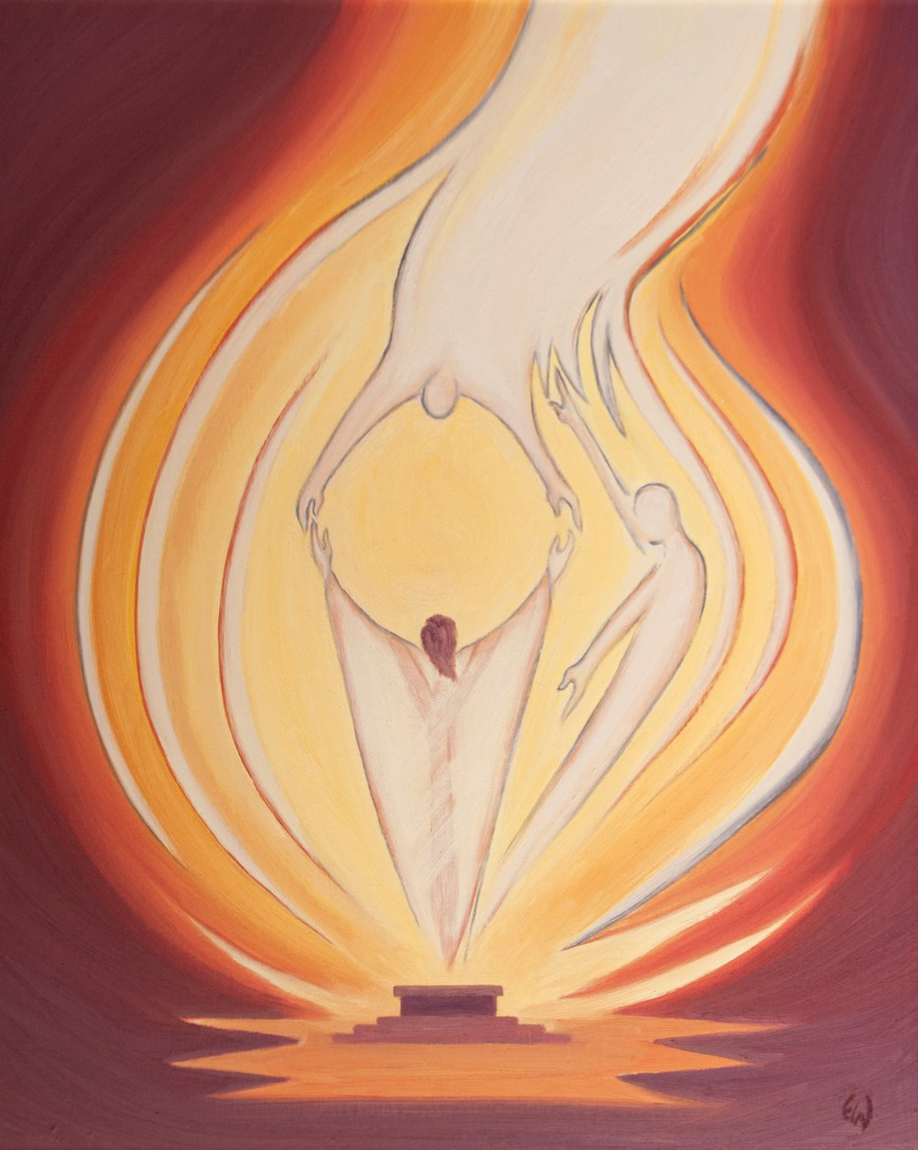 Jesus, vor ypperstepræst, beder for os til Faderen i Ånden ved hver messe, 2000 (olie om bord) af Elizabeth Wang