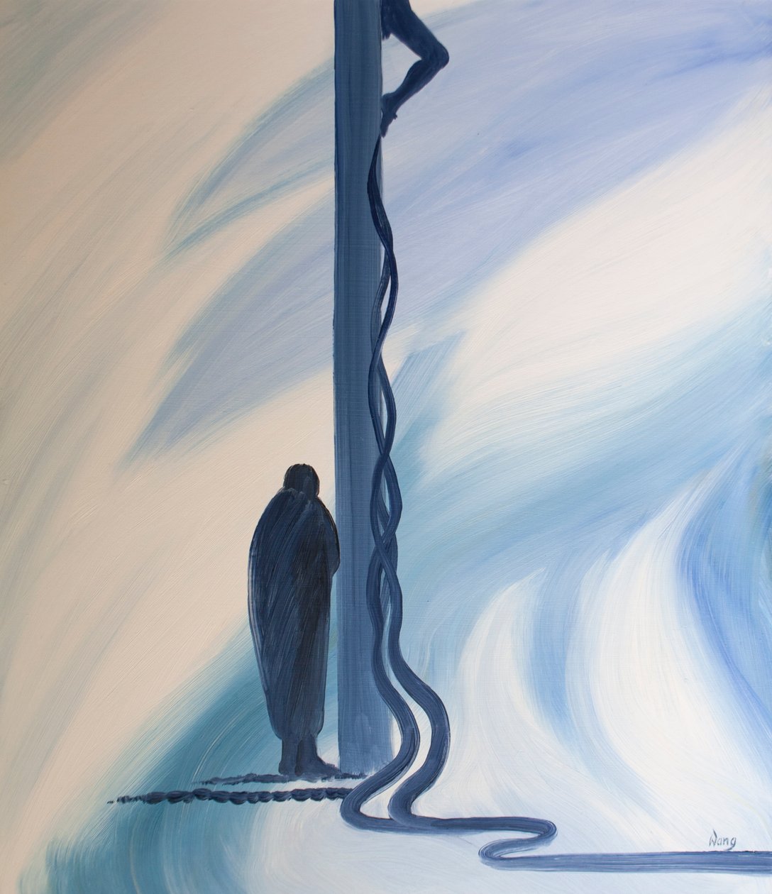På korset udgød Jesus Kristus sit dyrebare blod for at frelse os fra vores synder, 2001 (olie om bord) af Elizabeth Wang