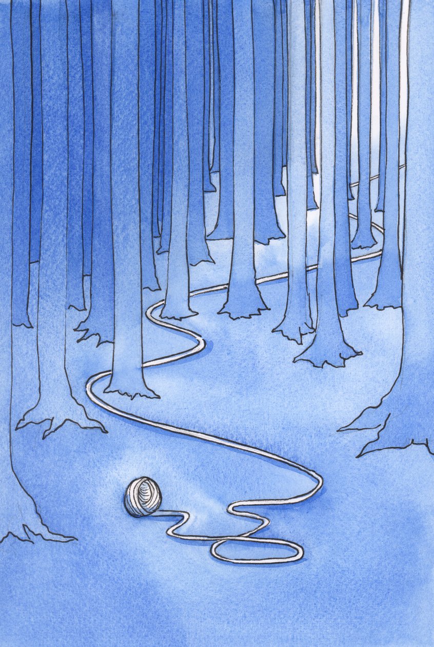 Vores daglige pligter er som en gylden snor, der viser os Guds vilje og fører os til himlen, 2001 (w/c på papir) af Elizabeth Wang