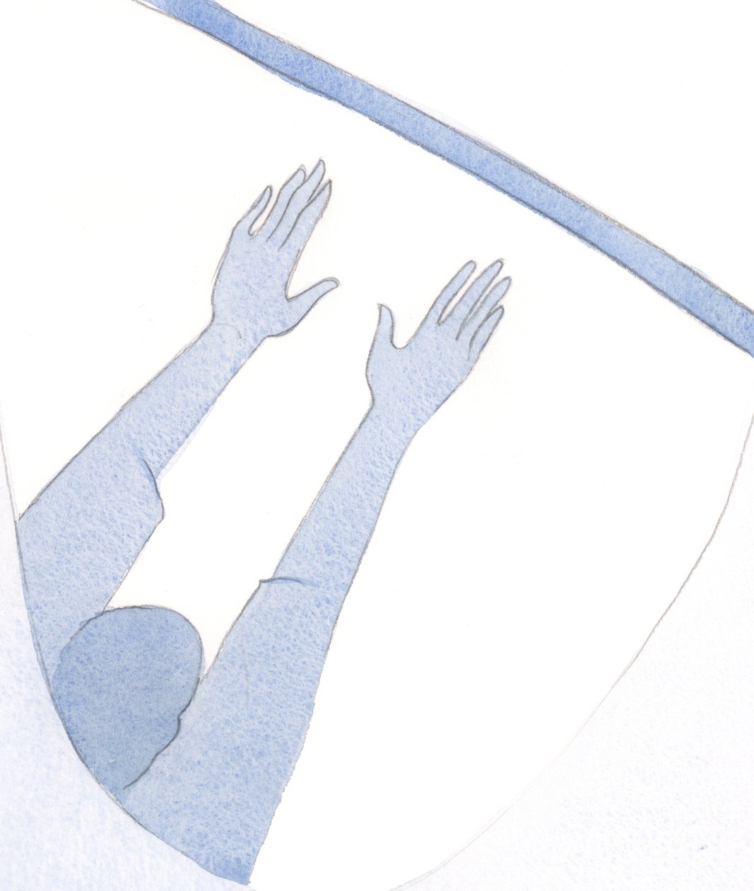 Vores "leve-af-tro" ligner træningen af en gymnast; uden øvelse vil vi ikke være rolige, sikre, ubekymrede og håbefulde., 2001 (w/c på papir) af Elizabeth Wang