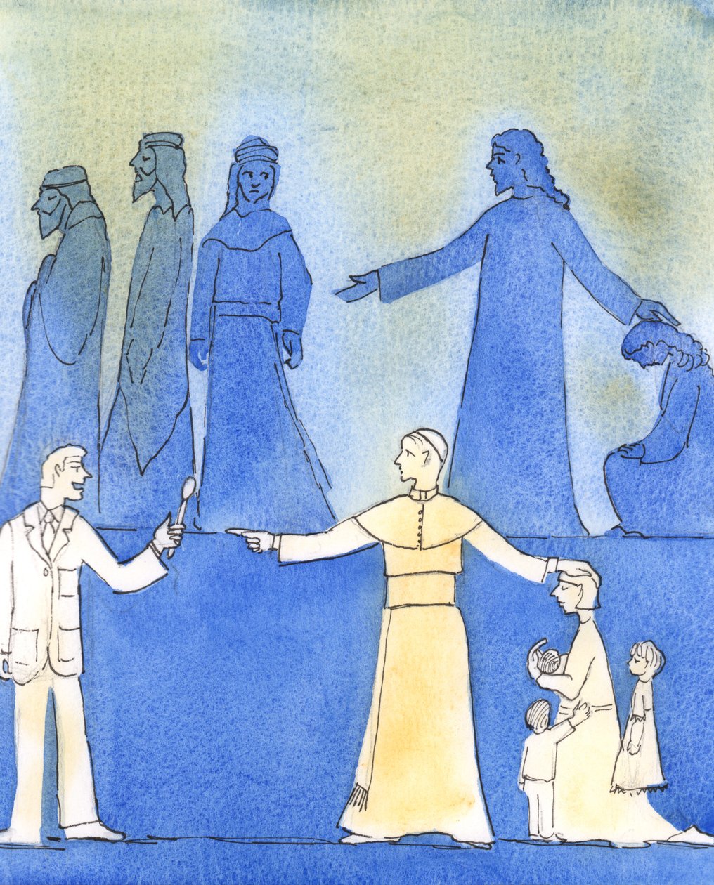 Pave Johannes Paul II har været Kristus-lignende i frygtløst at tale sandheden om moral, 2006 (w/c på papir) af Elizabeth Wang