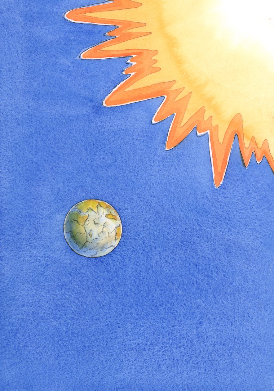 Eftersom Gud er steget ned fra himlen til jorden for at ydmyge sig, for at frelse os, bør vi ikke vise respektløshed ved at gå glip af messe eller ignorere hans tilstedeværelse i det hellige sakramente., 2004 (w/c på papir) af Elizabeth Wang