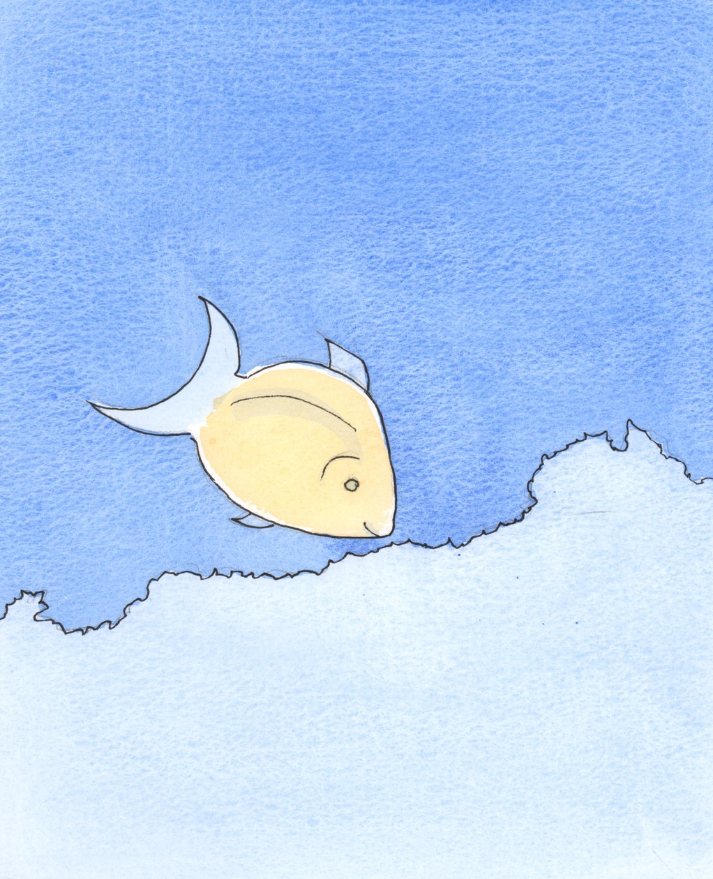 En person, der ivrig søger efter nye hengivenheder, er som en fisk, der søger efter mad, dag efter dag, på Barrier Reef, 2003 (w/c på papir) af Elizabeth Wang