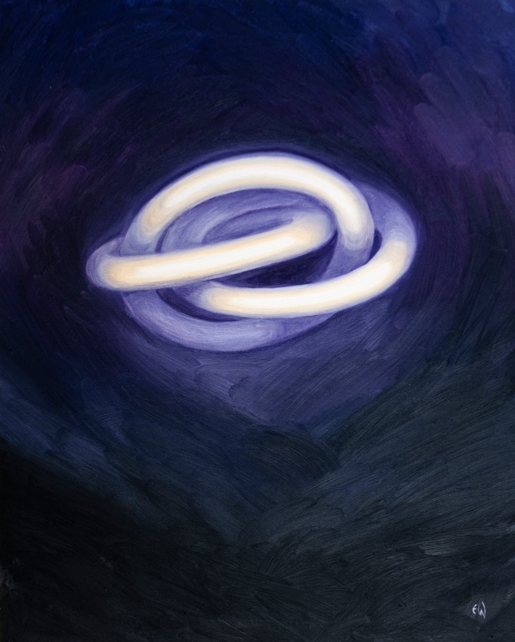 Den velsignede treenighed er i live i evigheden, som en tredobbelt ring af lys, herlighed, evig glæde og ophøjelse, 2003 (olie om bord) af Elizabeth Wang