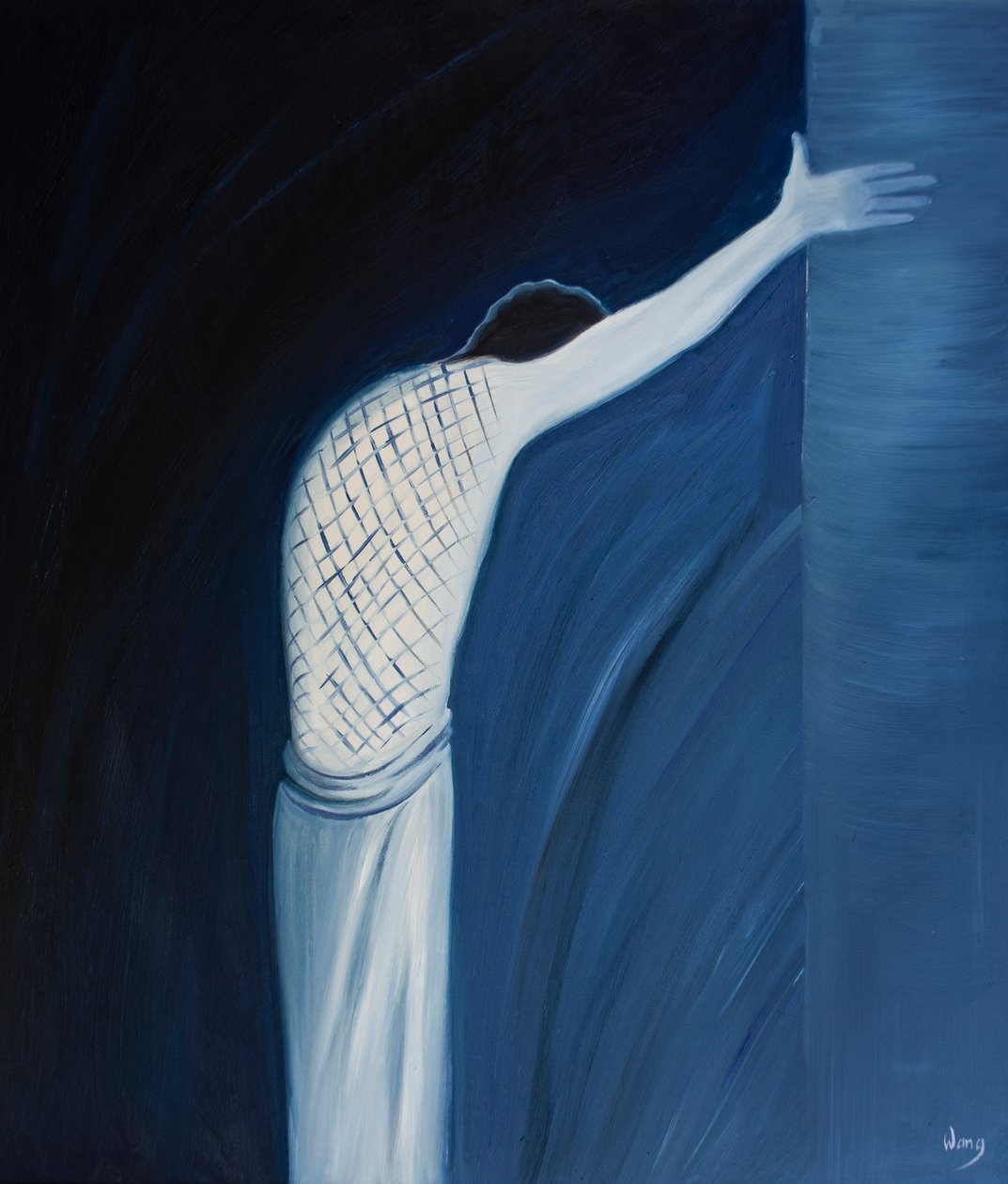 Faderen tillod sin søn at lide syndens virkninger for vores frelses skyld, 2001 (olie om bord) af Elizabeth Wang