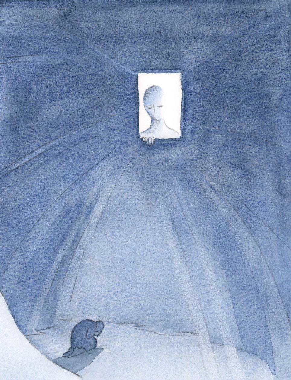 Faderens kærlighed til os er uendelig. Han glæder sig over at give os gode ting: gode nyheder, åndelig glæde og Kristus, som åbenbarer ham., 2001 (w/c på papir) af Elizabeth Wang