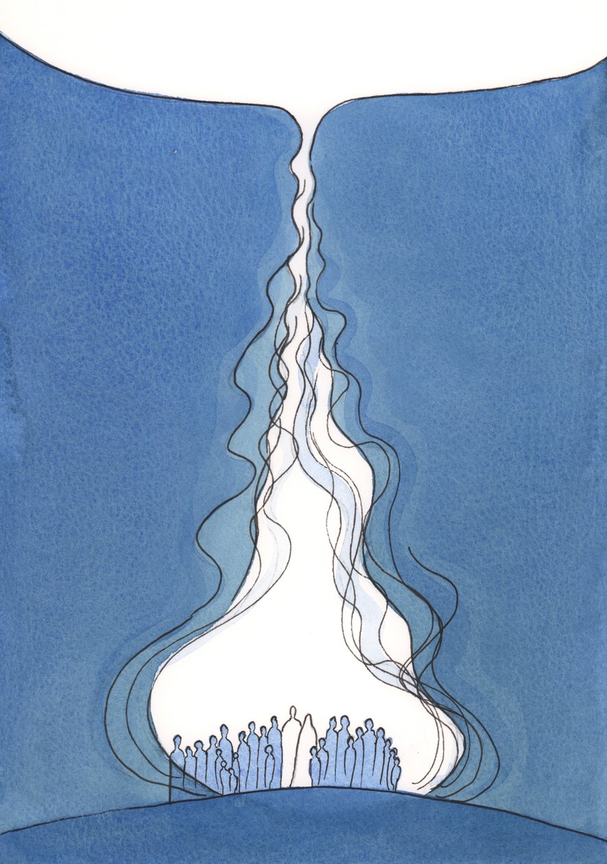 The Great Flame of prayer., 2001 (w/c på papir) af Elizabeth Wang