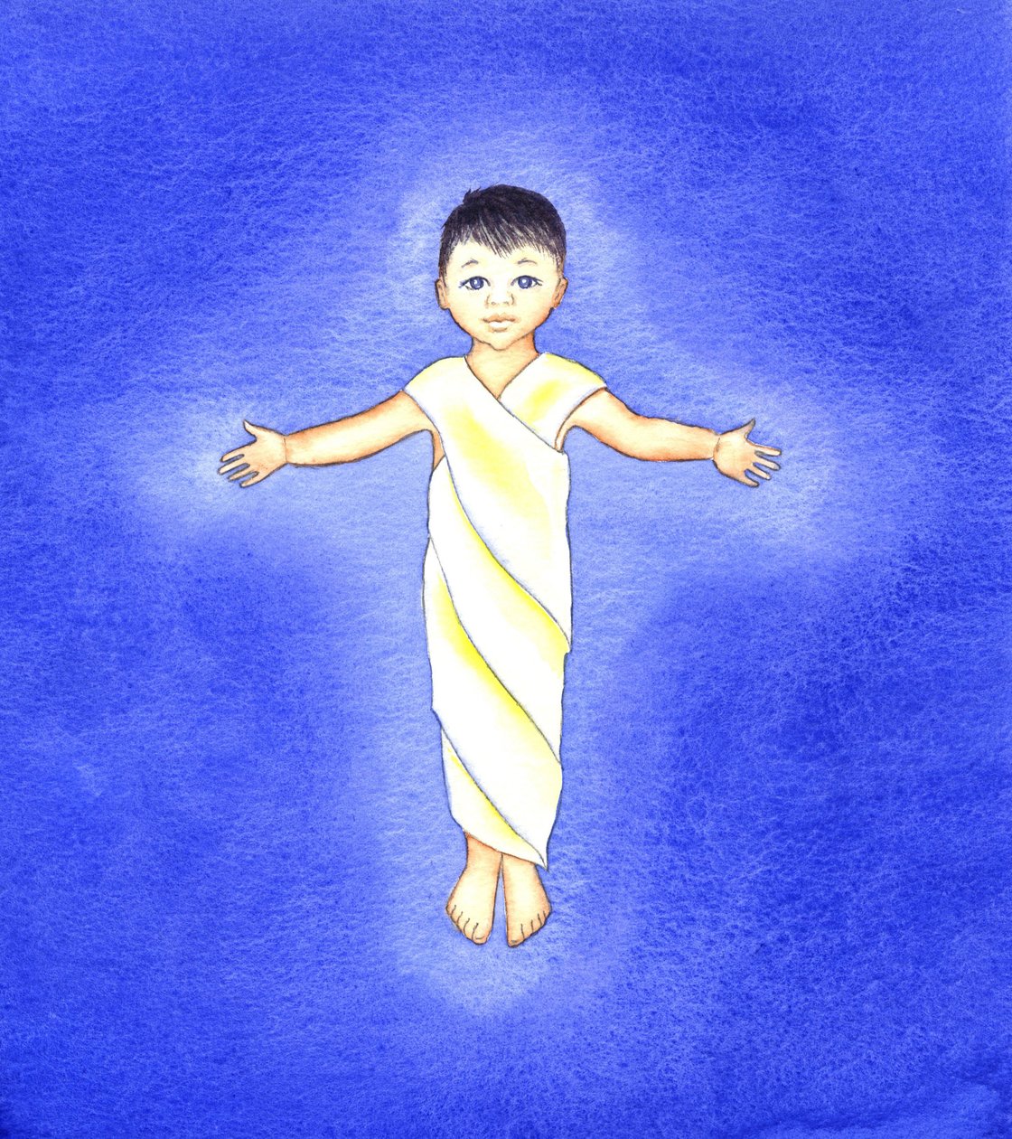 The Infant Jesus, 2001 (w/c på papir) af Elizabeth Wang