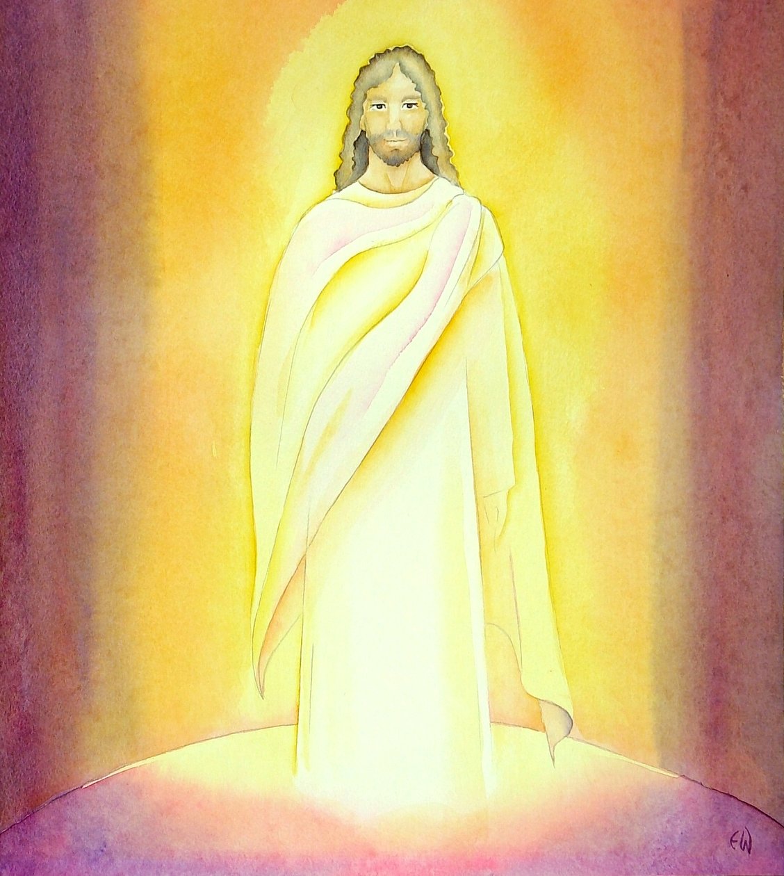 The Risen Jesus, 2001 (w/c på papir) af Elizabeth Wang