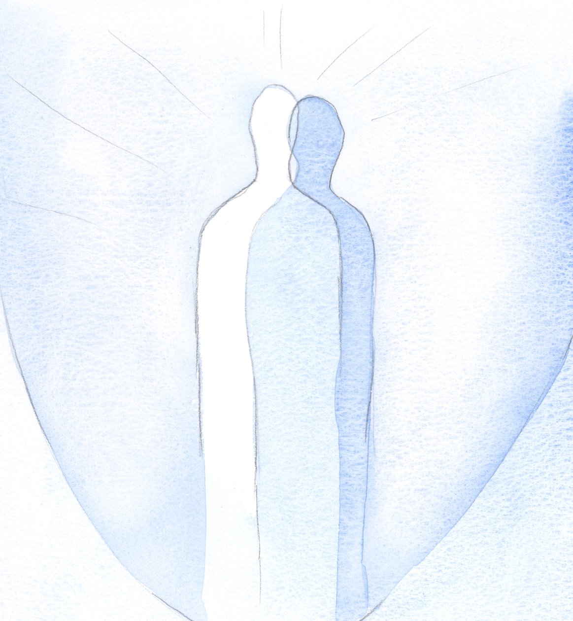 Den, der virkelig elsker Kristus, bør virkelig være som ham: som et spejlbillede af Kristus, for andre, der gengiver Kristi omsorg og bekymring., 2001 (w/c på papir) af Elizabeth Wang