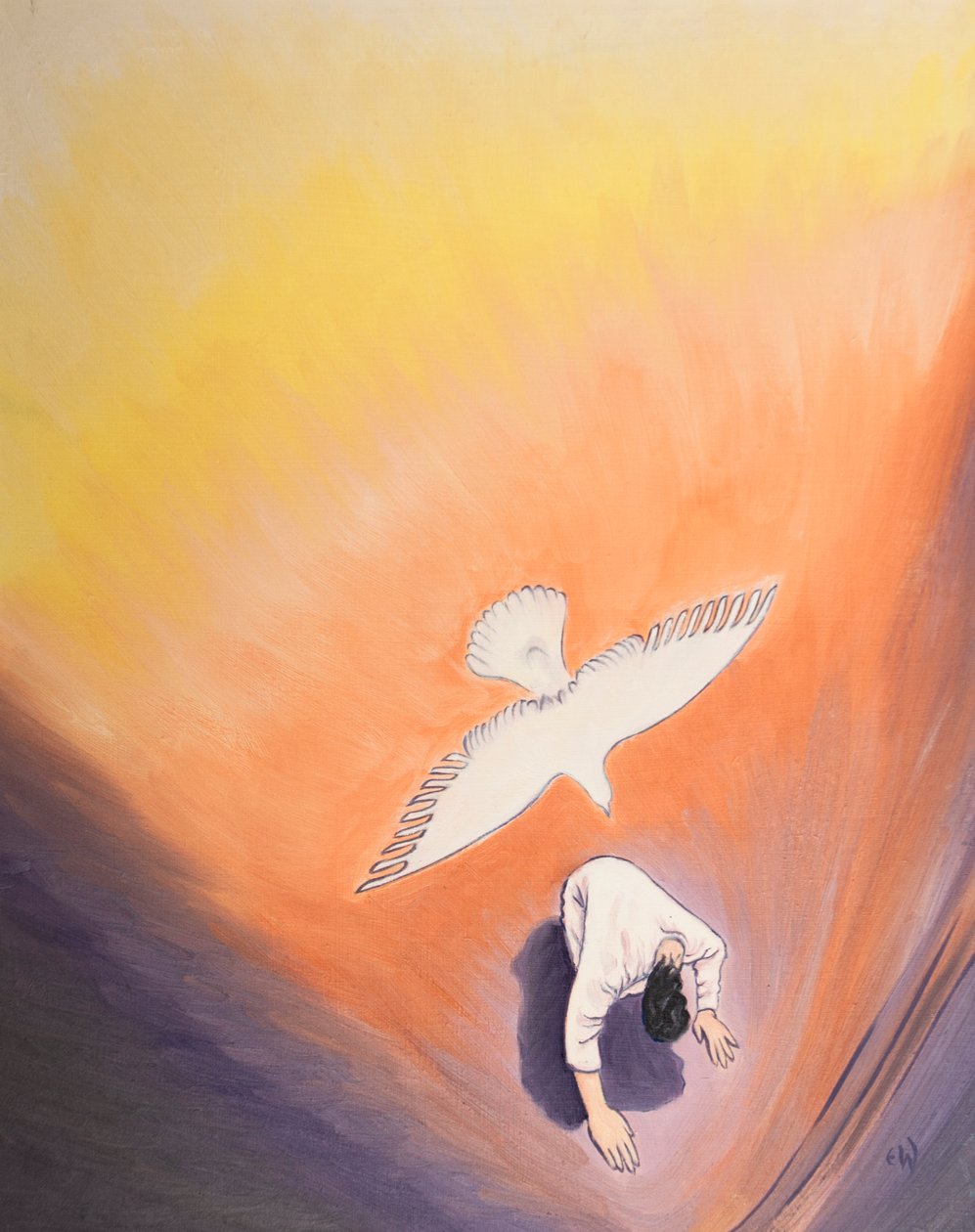 Den samme Ånd, som trøstede Kristus i Getsemane, kan trøste os, 2002 (olie om bord) af Elizabeth Wang