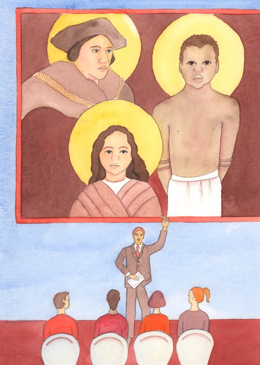 Der er martyrer for sandheden i alle tider, 2003 (w/c på papir) af Elizabeth Wang