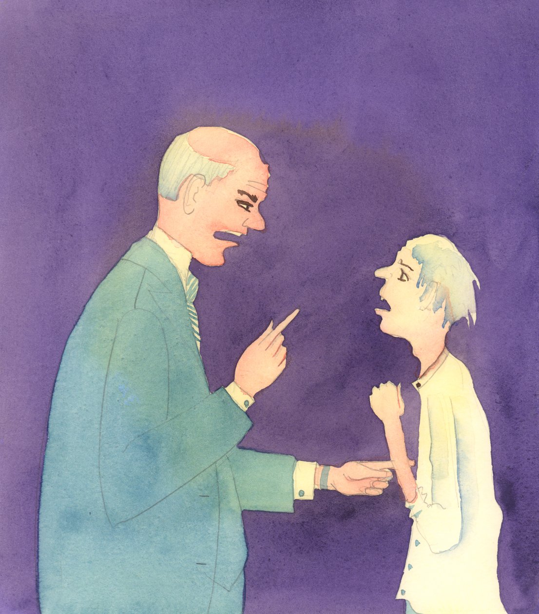Der er nogle mennesker i magtfulde stillinger, som misbruger deres magt, 2005 (akvarel på papir) af Elizabeth Wang