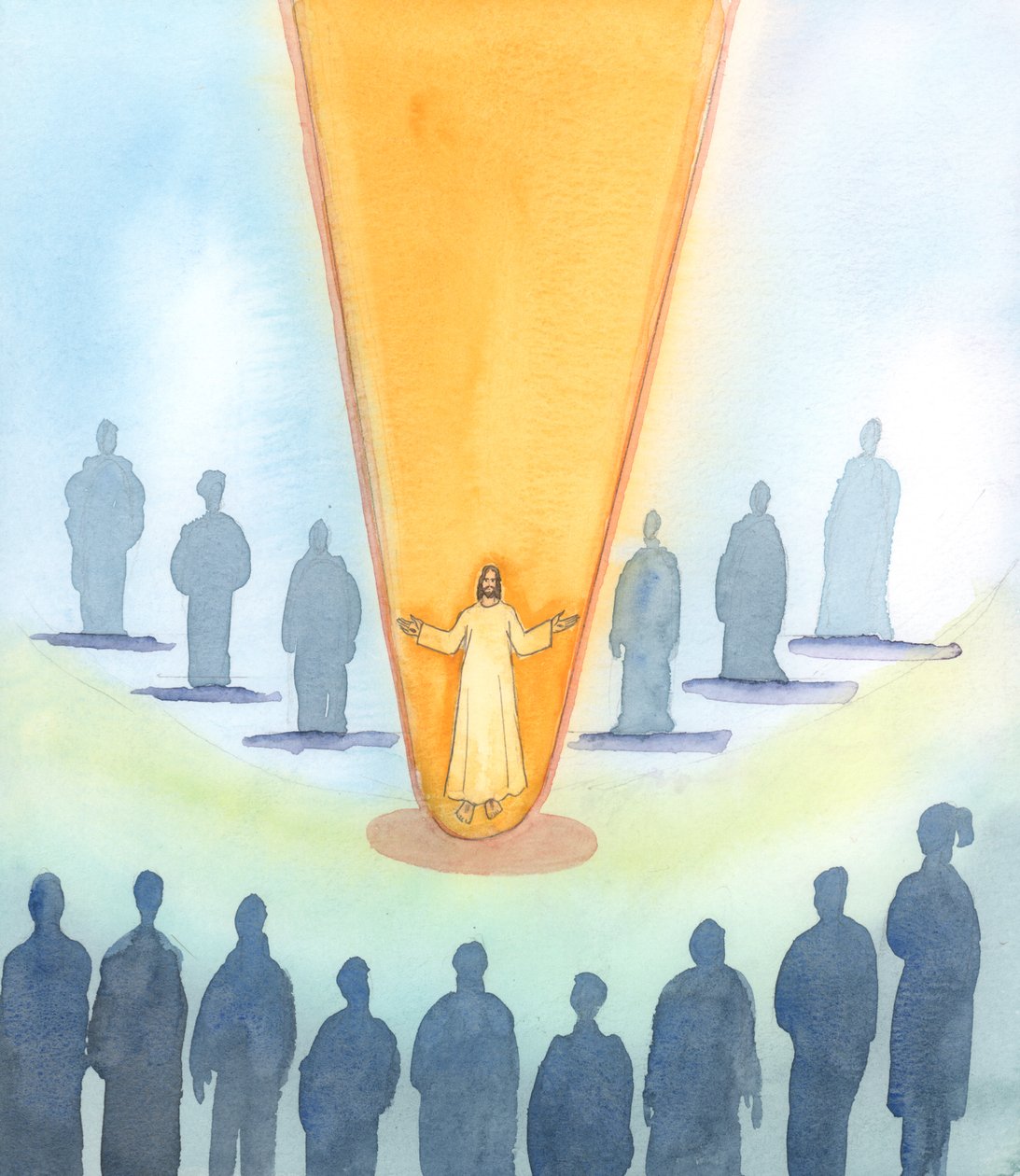 Der er ingen religion som den kristne, 2005 (akvarel på papir) af Elizabeth Wang