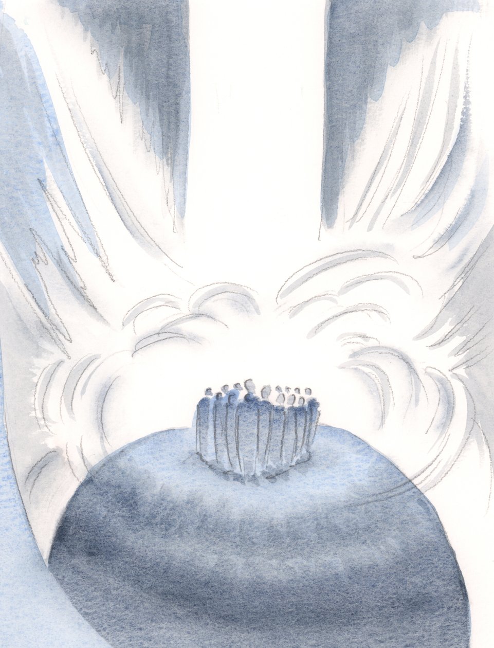 Gennem Kristus omslutter himlens lys os ved hver messe, 2000 (w/c på papir) af Elizabeth Wang