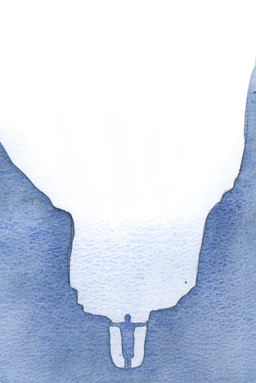 At opdage Guds hellighed er at se dybet af vores selviskhed og at indse vores behov for redning og transformation ved Guds kraft, 2000 (w/c på papir) af Elizabeth Wang