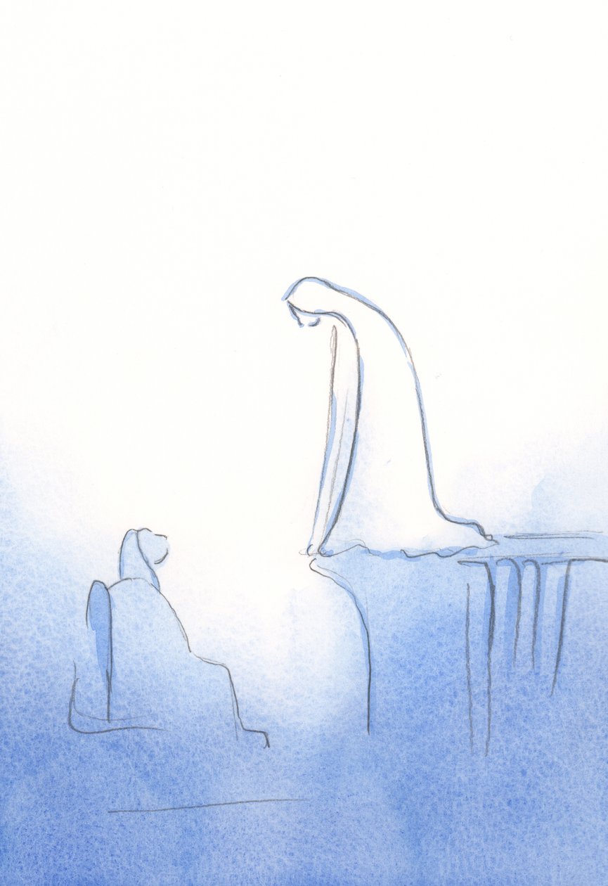 Når jeg beder om vor Frues hjælp, hører hun mig, 2002 (w/c på papir) af Elizabeth Wang