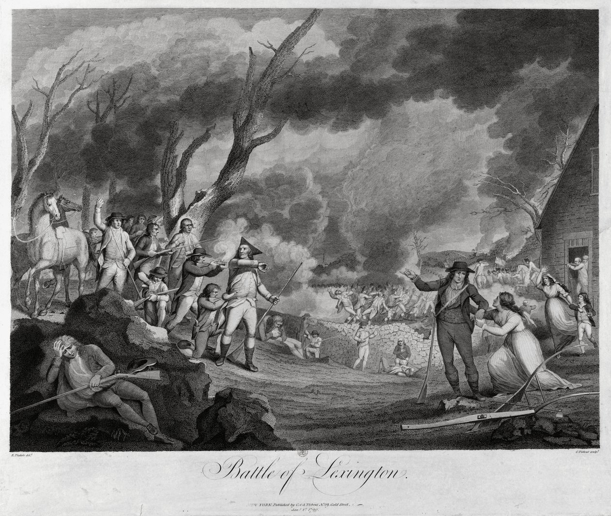 Slaget ved Lexington, 19. april 1775 af Elkanah Tisdale