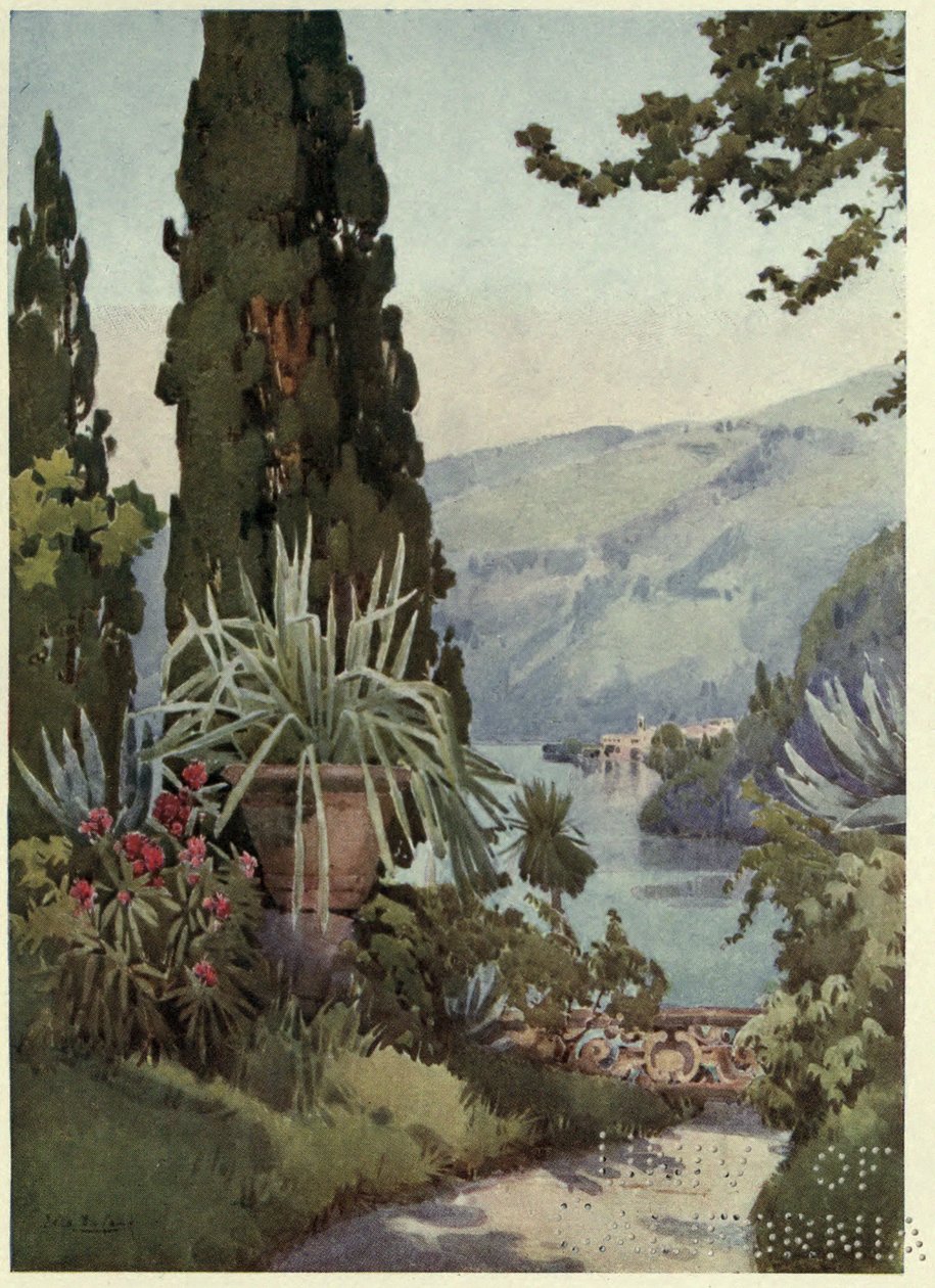 I Villa Arconatis have, Lago di Como, Illustration fra 