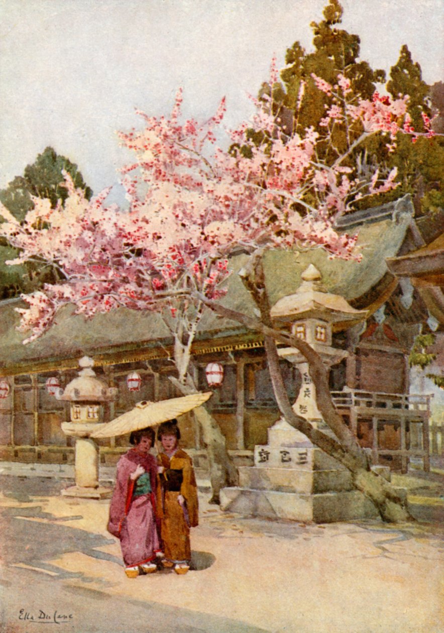 The Time of the Plum Blossoms (farvelitografi) af Ella Du Cane