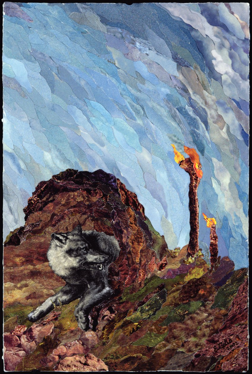 Selvbevarelse, 2002 (papirmosaikcollage) af Ellen Golla