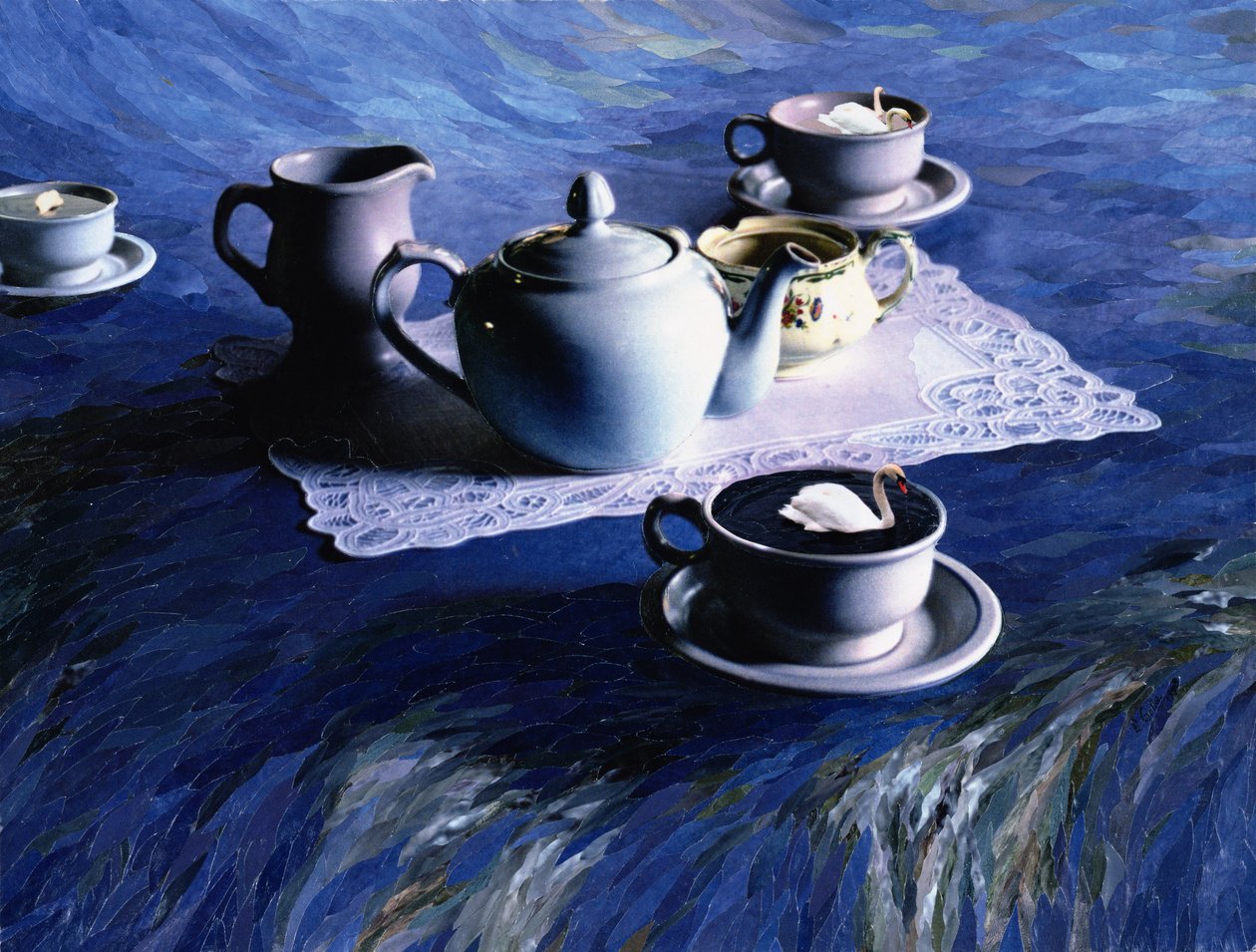 Tea Time with Gordy, 1998 (papirmosaikcollage) af Ellen Golla