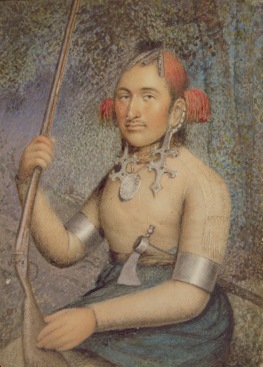 En nordamerikansk indianerhøvding (olie på lærred) af Ellen Sharples