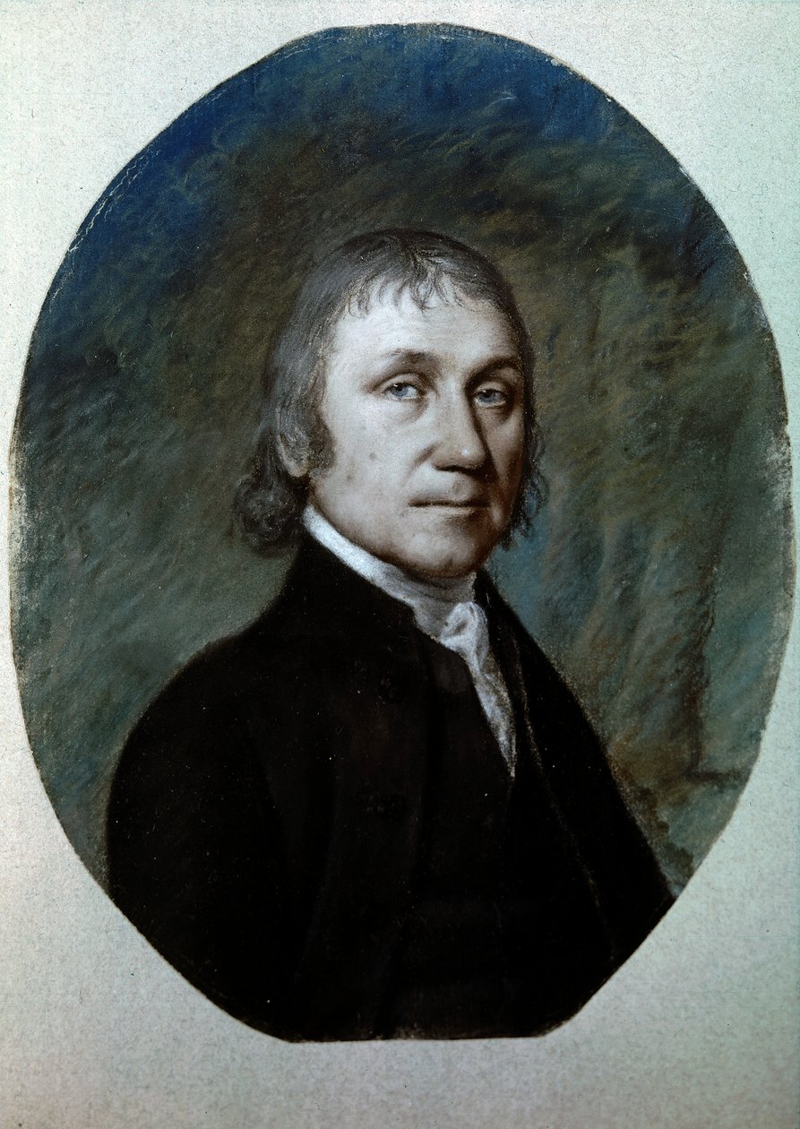 Portræt af Joseph Priesley, ca. 1797 (pastel på papir) af Ellen Sharples