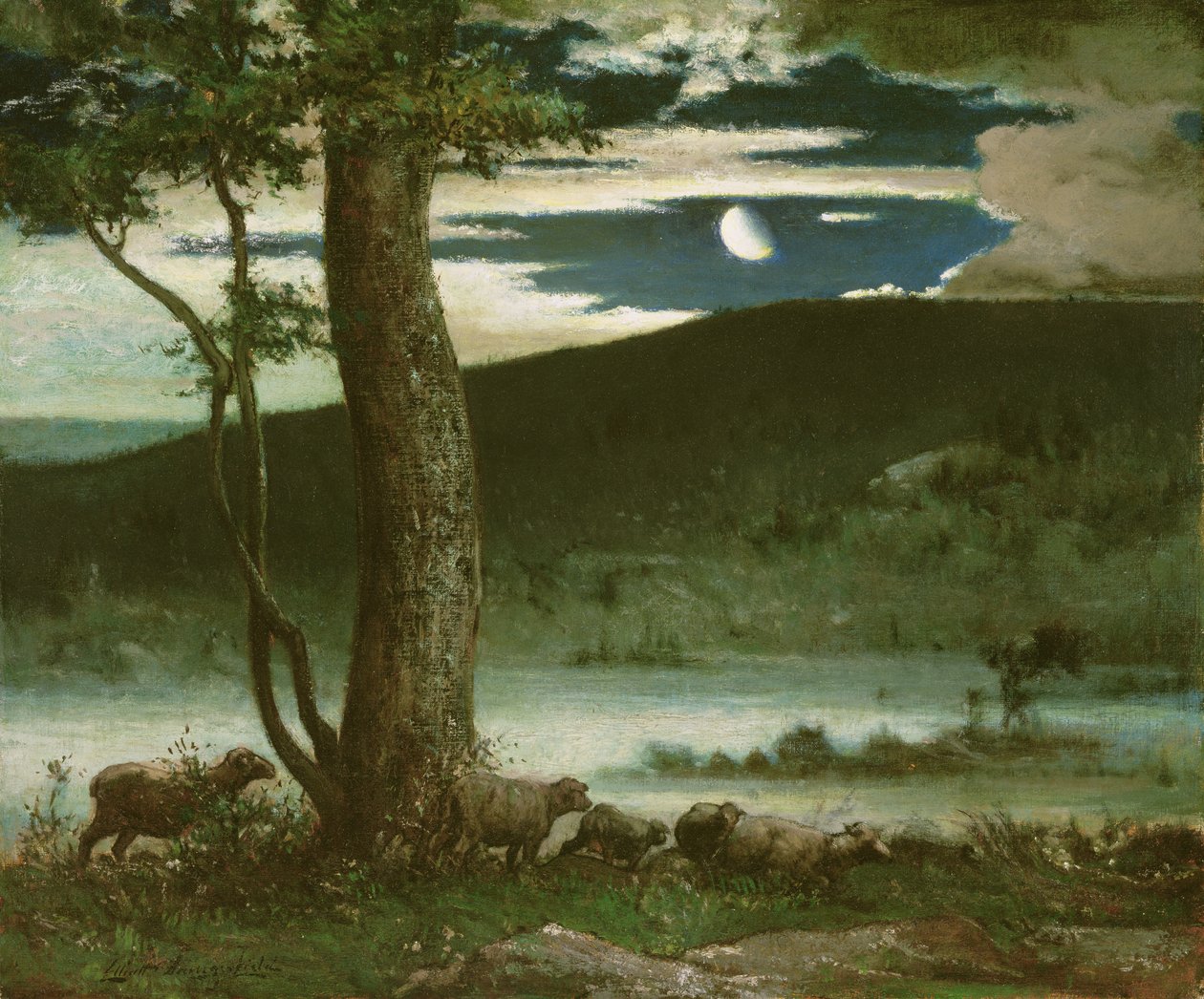 Midnatsmånen af Elliot Daingerfield