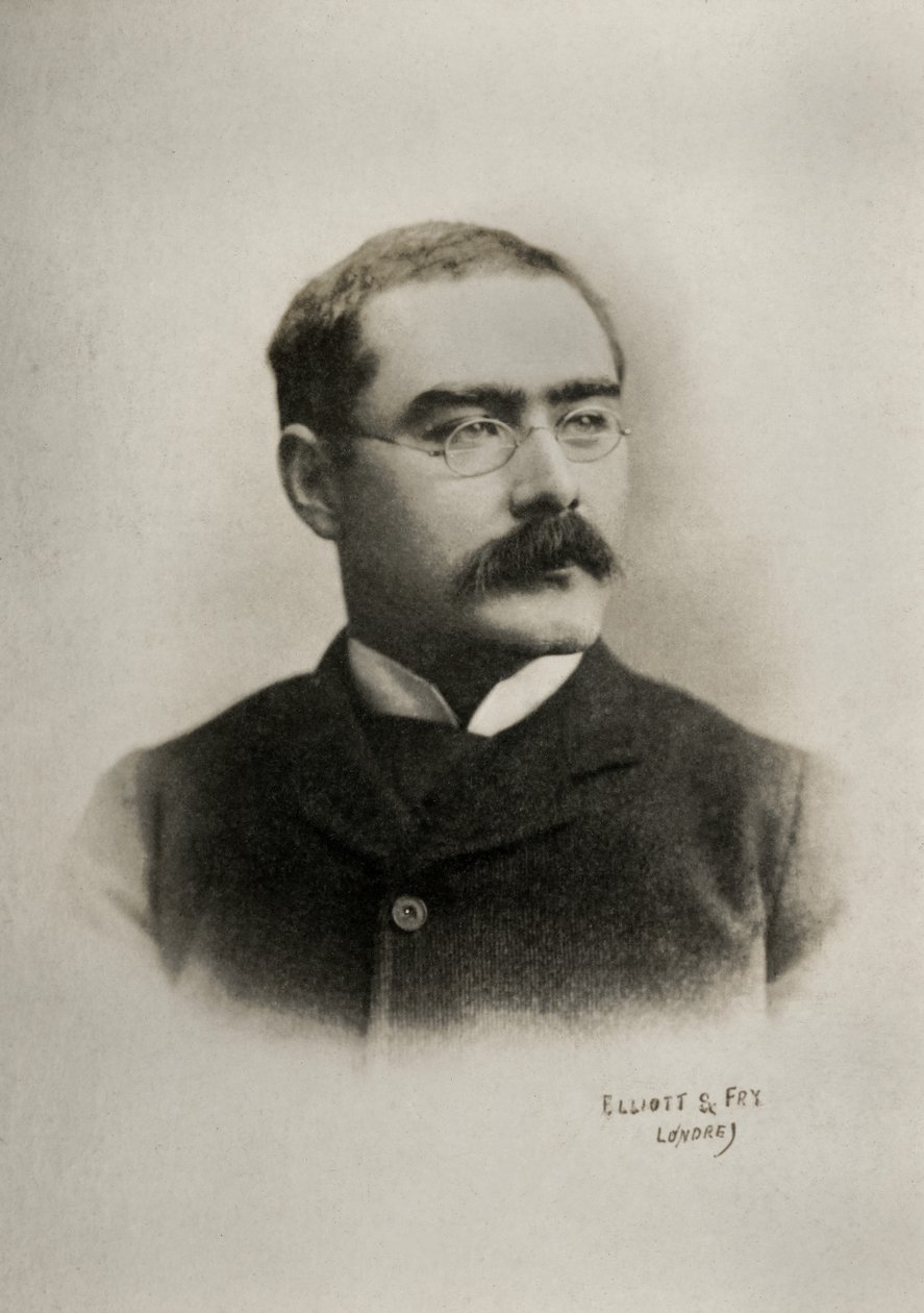 Portræt af den engelske forfatter Rudyard Kipling (foto) af Elliott & Fry Photography Studio