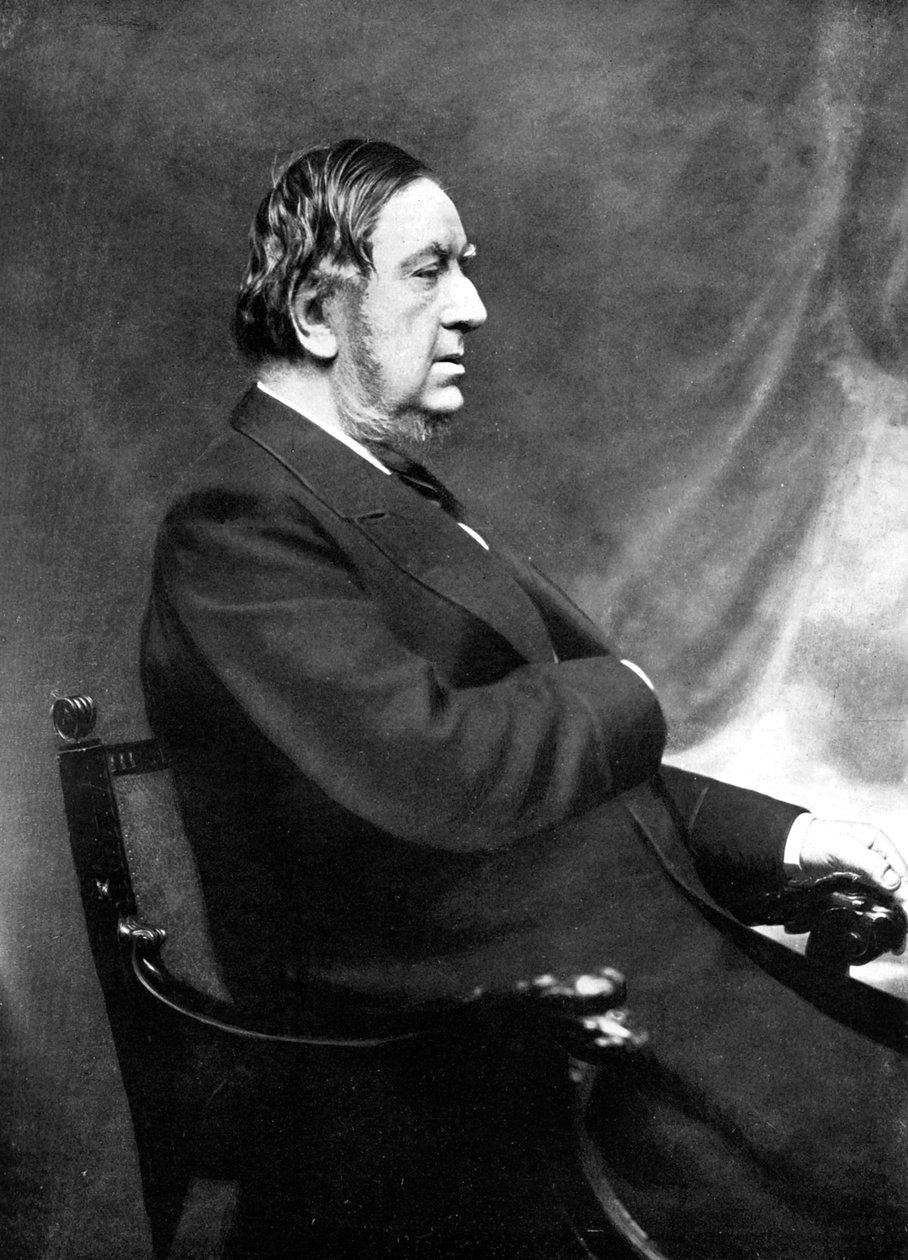 Sir William Vernon Harcourt, britisk liberal statsmand, 1800-tallet. af Elliott and Fry
