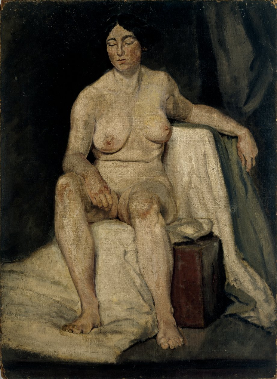 Siddende kvinde, ca. 1910 (olie på lærred) [LDUCS-5201] af Elsie McNaught