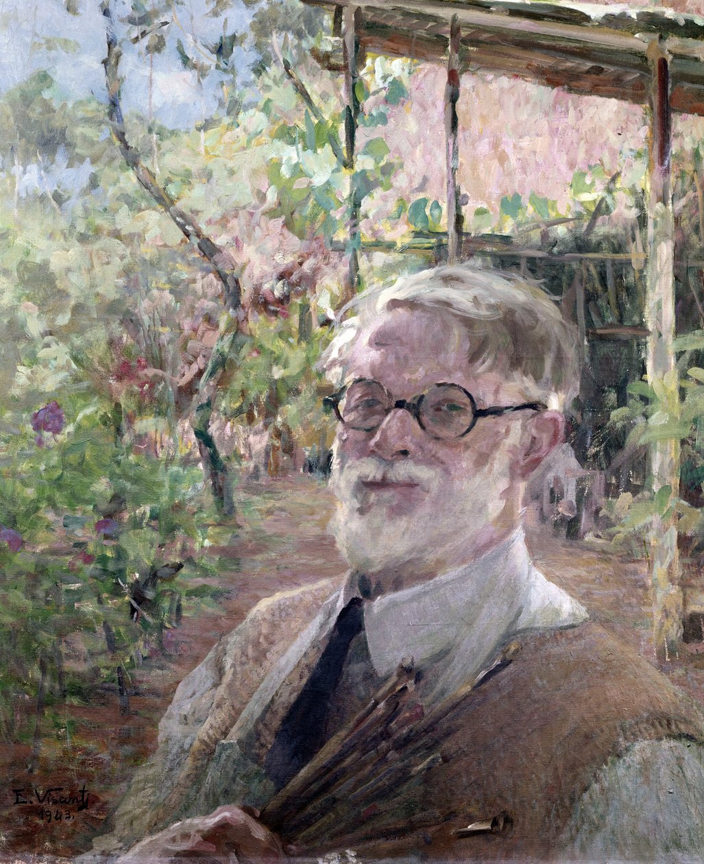 Selvportræt, detaljer af Elysee Visconti