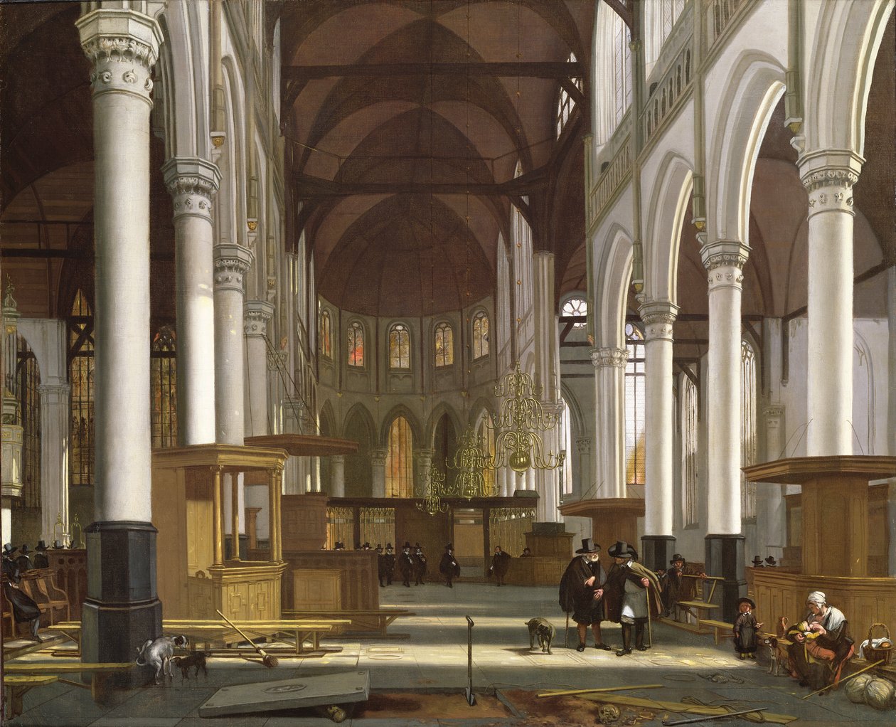 Kirkens interiør af Emanuel de Witte