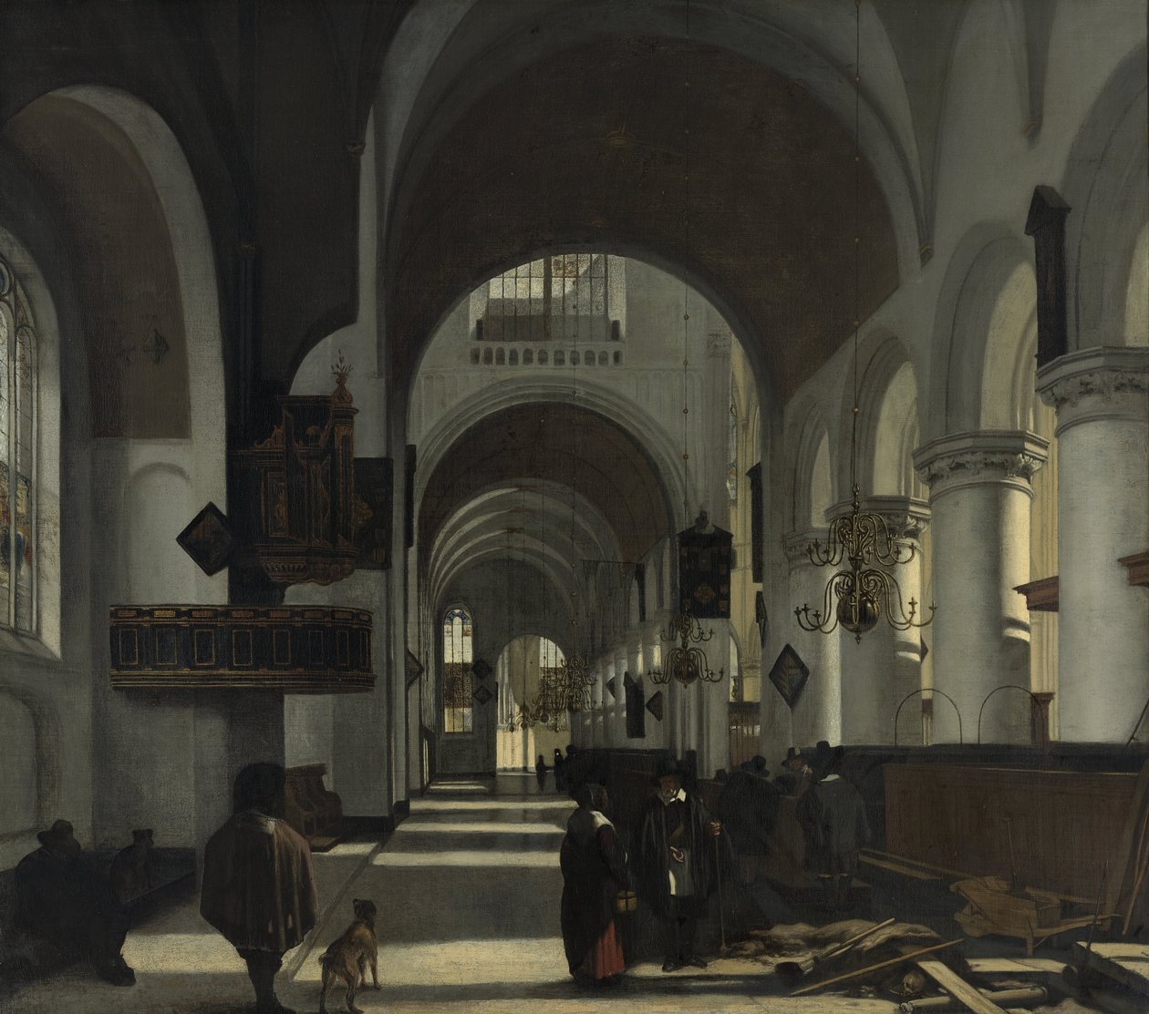 Interiør i en kirke af Emanuel de Witte