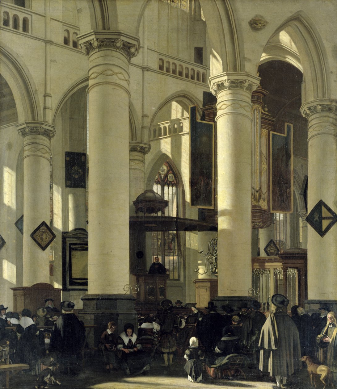 Interiør af en kirke af Emanuel de Witte