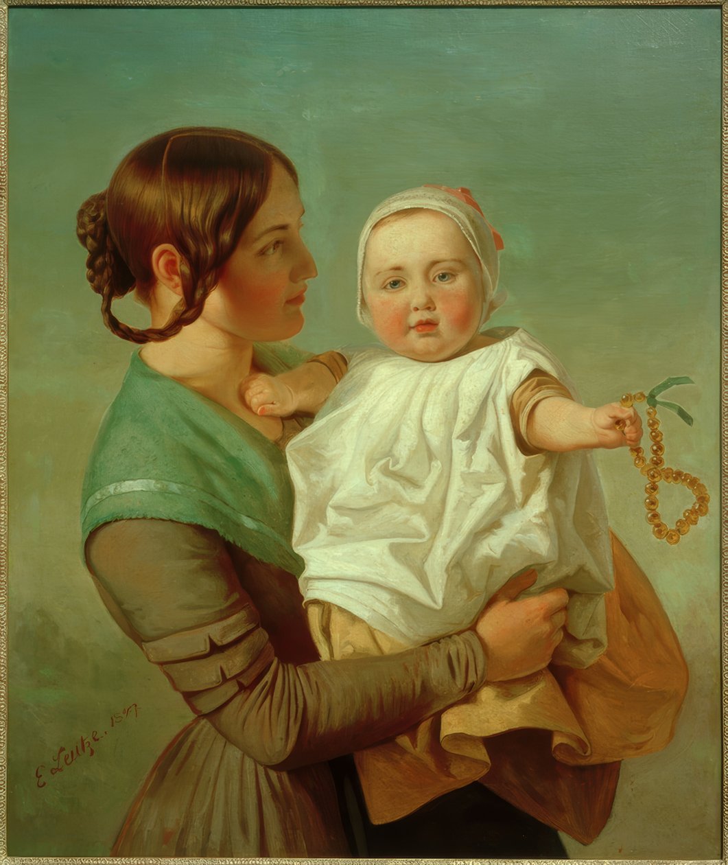 E.G. Leutze, Ravhalskæden (kone og datter) af Emanuel Gottlieb Leutze