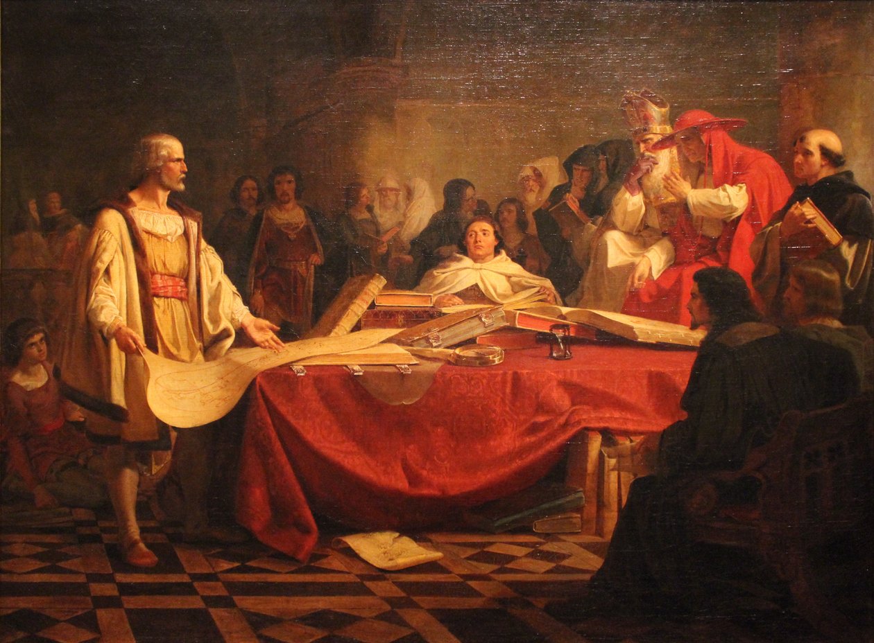Christopher Columbus før rådet i Salamanca af Emanuel Gottlieb Leutze