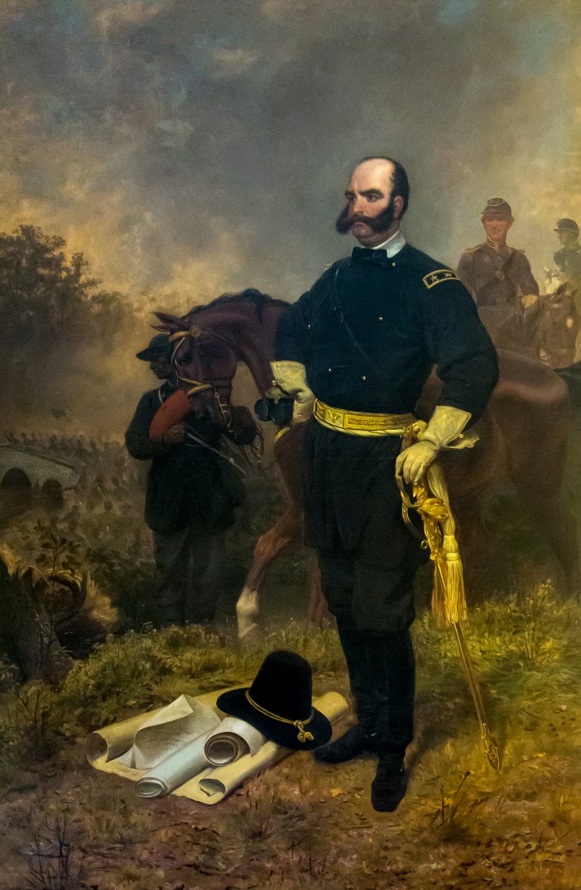 General Ambrose Burnside i Antietam af Emanuel Gottlieb Leutze