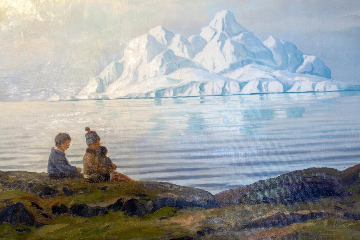 Folk om sommeren ved Disco Bay, Vestgrønland af Emanuel A. Petersen