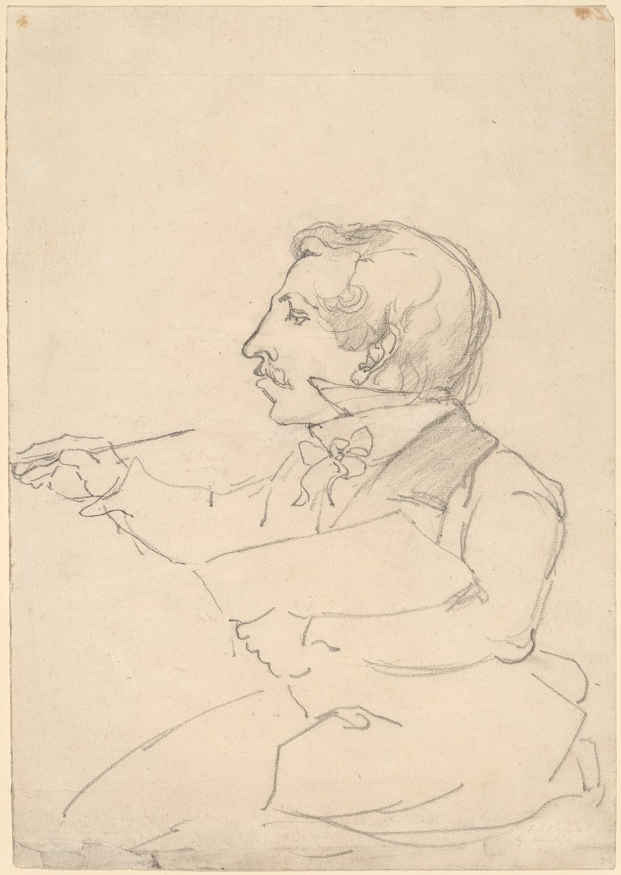 Eastman Johnson skitsering af Emanuel Gottlieb Leutze