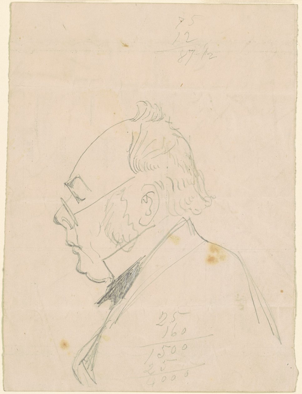 Profil af en mand af Emanuel Gottlieb Leutze