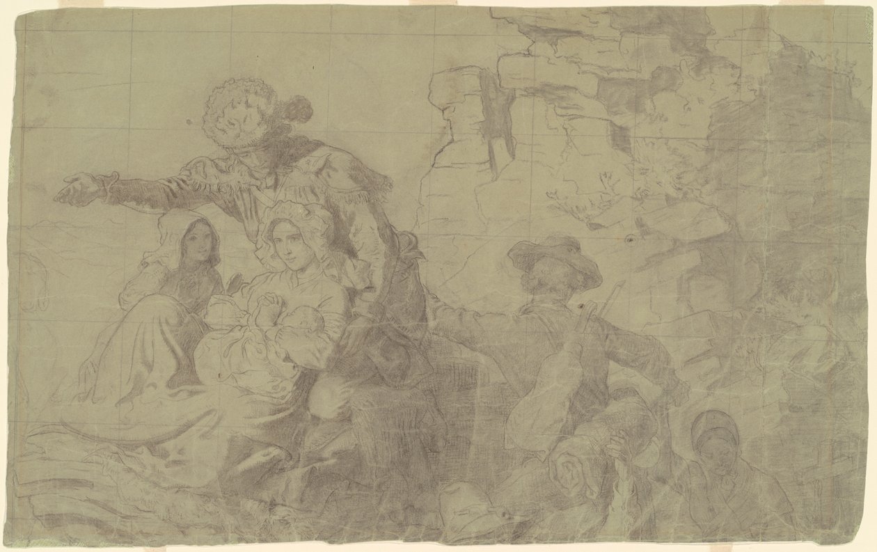 Undersøgelse til "Westward the Course of Empire Takes its Way" af Emanuel Gottlieb Leutze