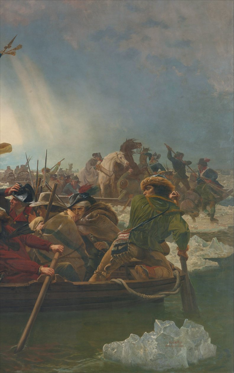 Washington krydser Delaware-floden, 25. december 1776 af Emanuel Gottlieb Leutze