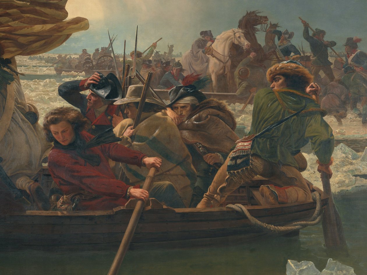 Washington krydser Delaware-floden, 25. december 1776 af Emanuel Gottlieb Leutze