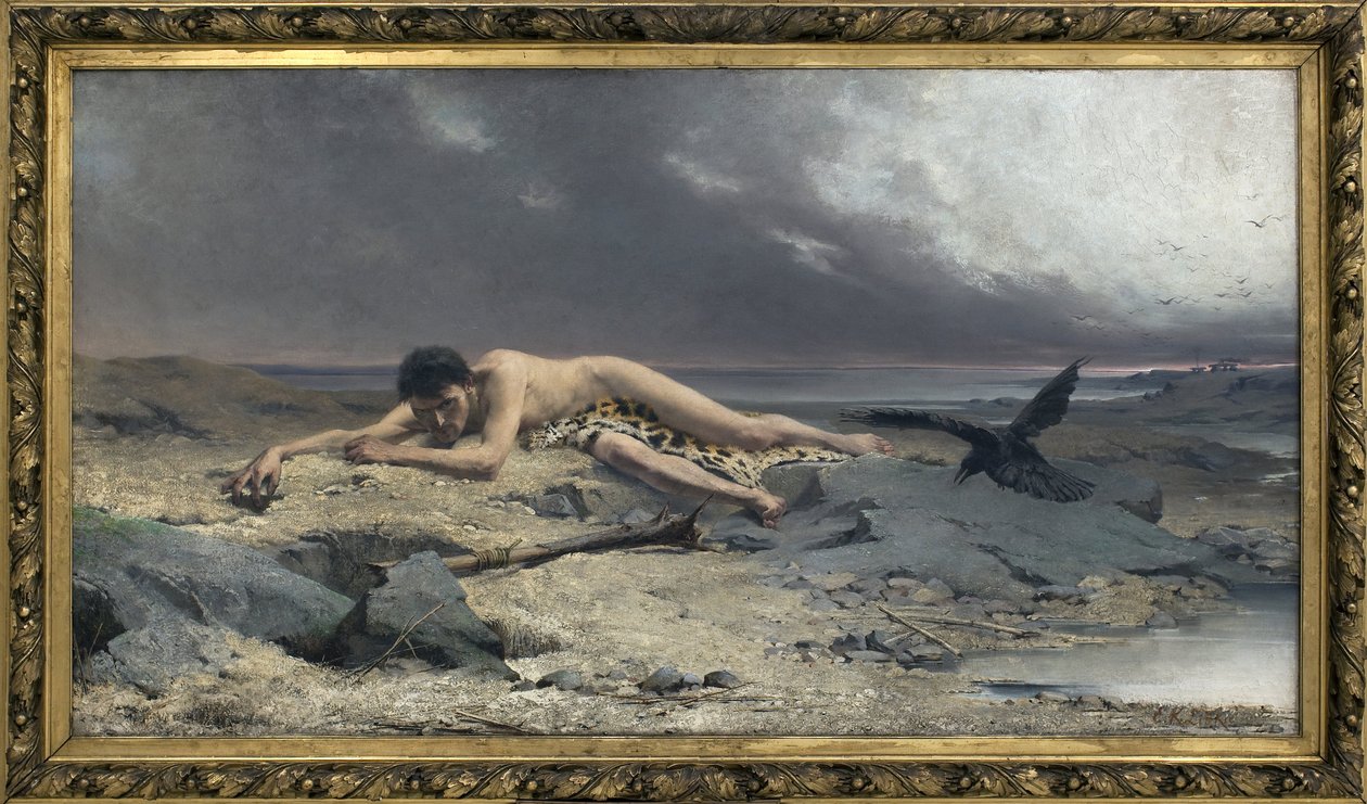 Kain. Maleri af Emanuel Krescenc Liska (1852-1903), olie på lærred af Emanuel Kresenc Liska