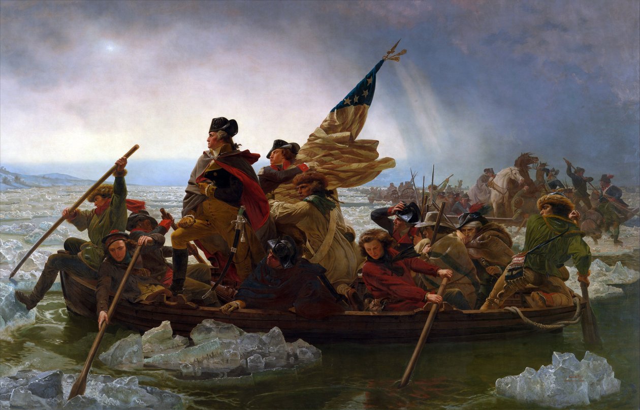 Washington krydser Delaware af Emanuel Leutze