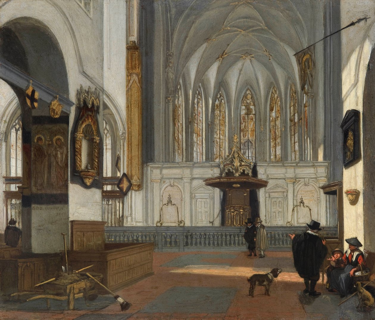 Hollandsk: Udsigt over koret i Janskerk i Utrecht, set fra skibet Udsigt over koret i Janskerk i Utrecht af Emanuel de Witte
