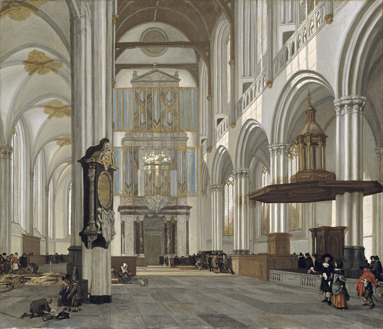 Interiør af den nye kirke, Amsterdam, 1657 af Emanuel de Witte