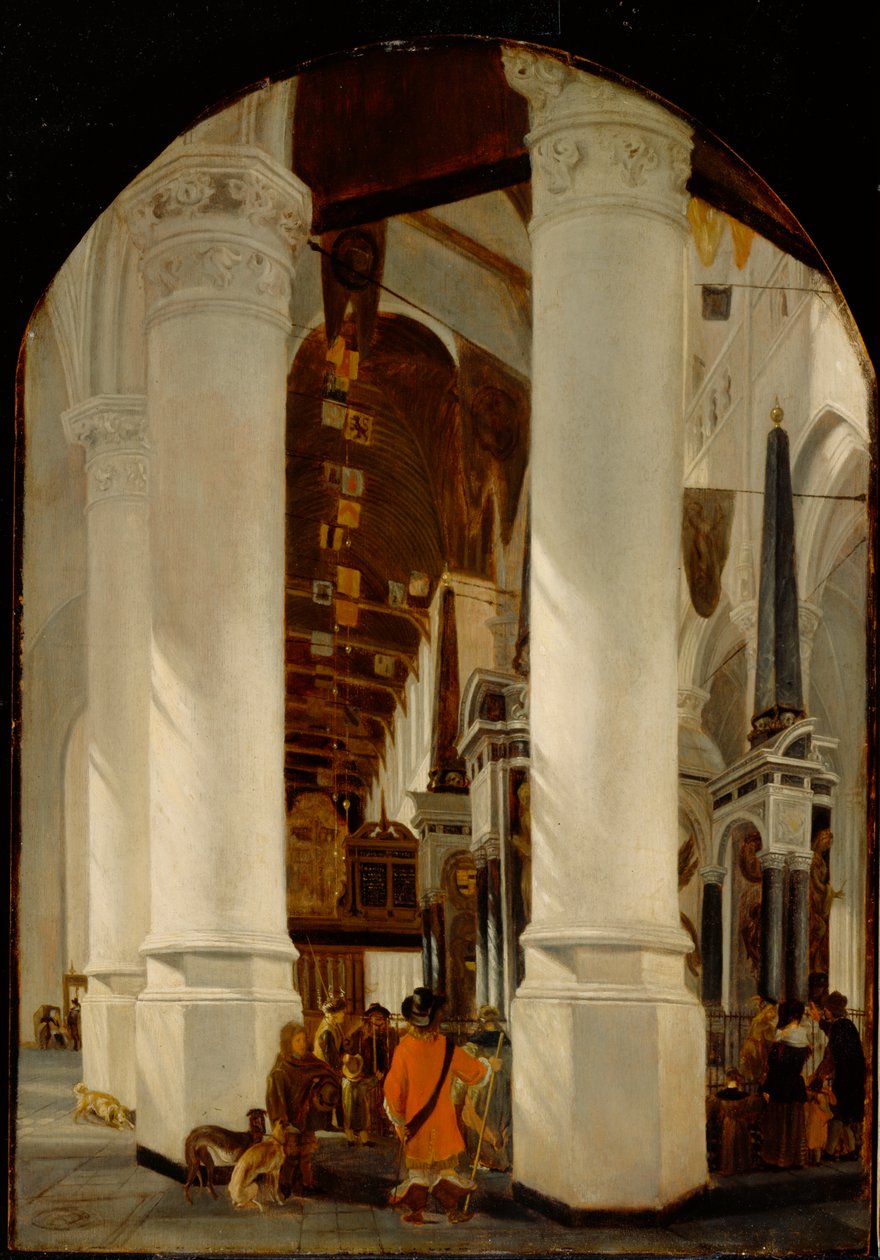 Nieuwe Kerk i Delft med Willem den Tauses grav, ca. 165051 (olie på egetræspanel) af Emanuel de Witte